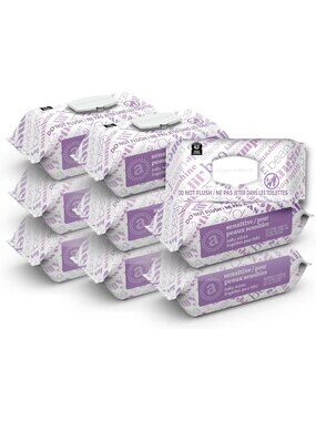 Gentle Unscented Baby Wipes, Sensitive Skin, 810 Count, Flip-Top Packs, 9 Pack
